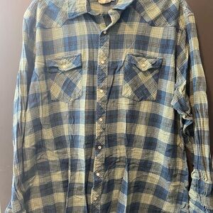 2XLT WRANGLER Men's Flannel Work Shirt